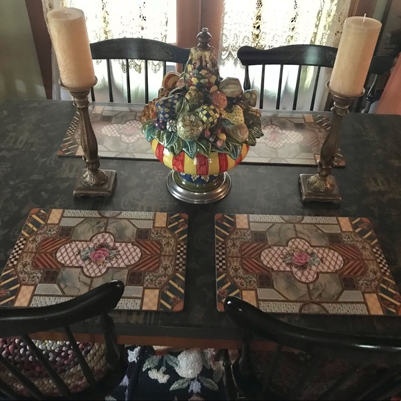 MacKenzieChilds Accents Rare Vintage Mackenzie Childs Placemat Set